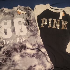 PINK Victoria's Secret Tie-Dye and Black Long Sleeve Tees